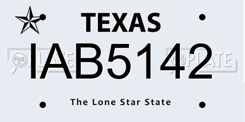 IAB5142 Texas License Plate