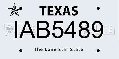 IAB5489 Texas License Plate