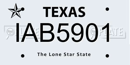 IAB5901 Texas License Plate