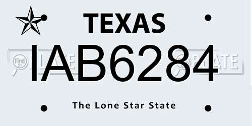 IAB6284 Texas License Plate