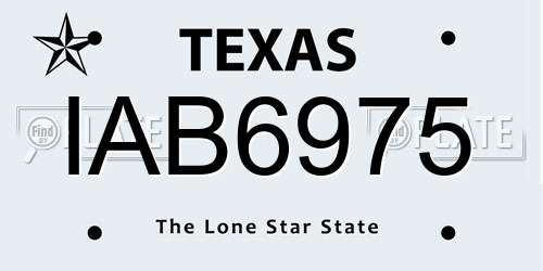 IAB6975 Texas License Plate