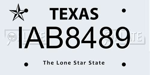 IAB8489 Texas License Plate