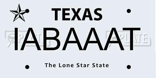 IABAAAT Texas License Plate