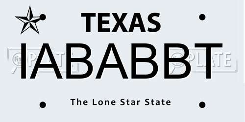 IABABBT Texas License Plate