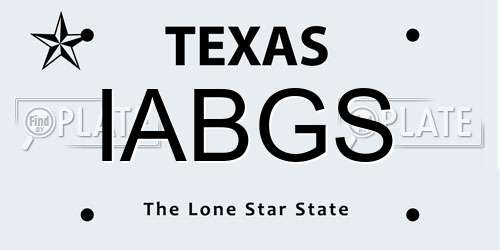 IABGS Texas License Plate
