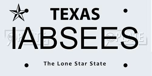 IABSEES Texas License Plate