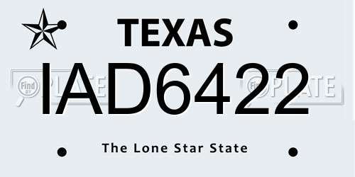 IAD6422 Texas License Plate