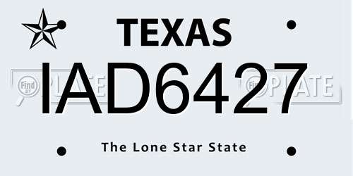 IAD6427 Texas License Plate
