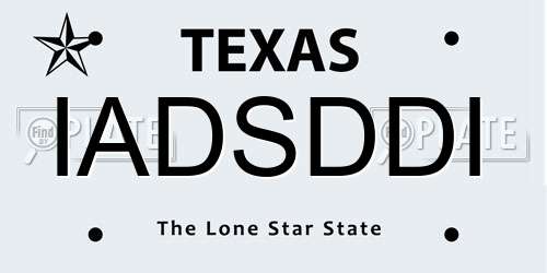 IADSDDI Texas License Plate