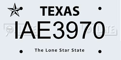 IAE3970 Texas License Plate