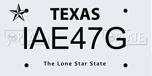 IAE47G Texas License Plate