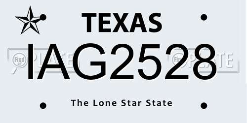 IAG2528 Texas License Plate