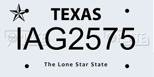 IAG2575 Texas License Plate