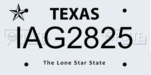 IAG2825 Texas License Plate