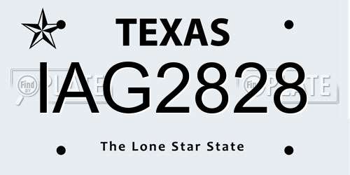 IAG2828 Texas License Plate