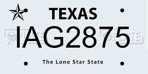 IAG2875 Texas License Plate
