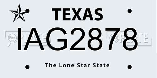 IAG2878 Texas License Plate