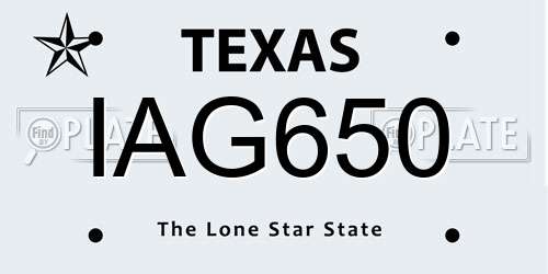 IAG650 Texas License Plate