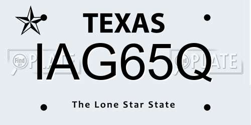 IAG65Q Texas License Plate