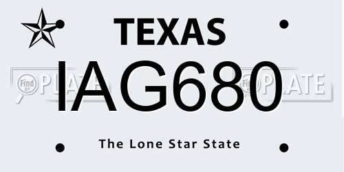 IAG680 Texas License Plate