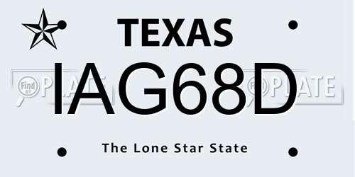 IAG68D Texas License Plate