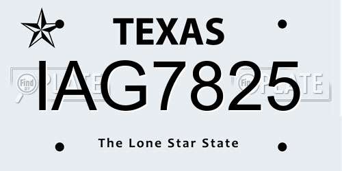IAG7825 Texas License Plate