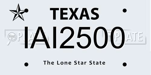 IAI2500 Texas License Plate