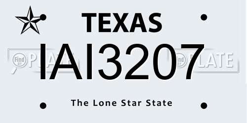 IAI3207 Texas License Plate