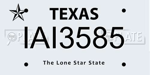 IAI3585 Texas License Plate