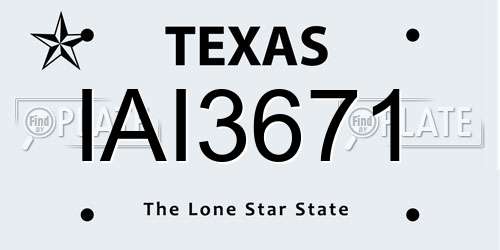 IAI3671 Texas License Plate