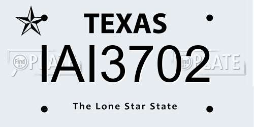 IAI3702 Texas License Plate