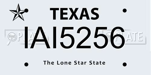 IAI5256 Texas License Plate