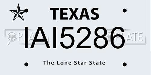 IAI5286 Texas License Plate