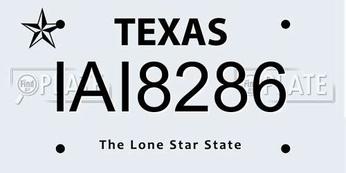 IAI8286 Texas License Plate