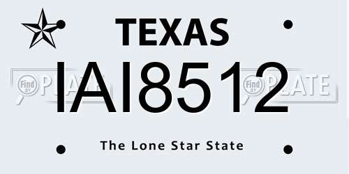 IAI8512 Texas License Plate