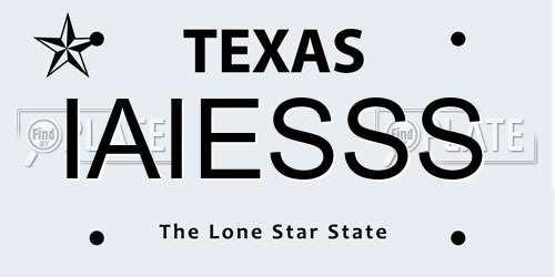 IAIESSS Texas License Plate