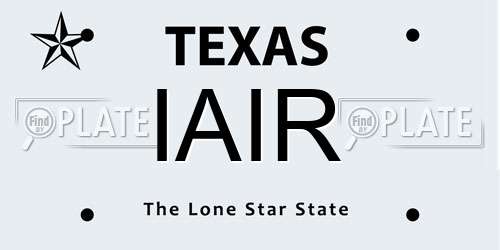IAIR Texas License Plate