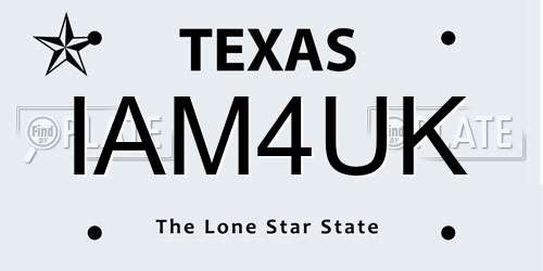 IAM4UK Texas License Plate