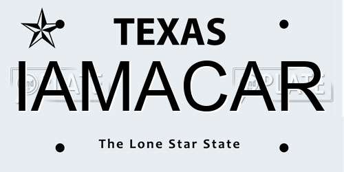 IAMACAR Texas License Plate