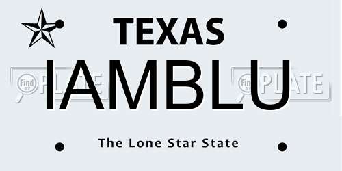IAMBLU Texas License Plate