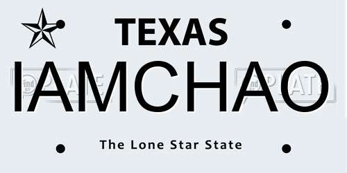 IAMCHAO Texas License Plate