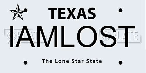IAMLOST Texas License Plate