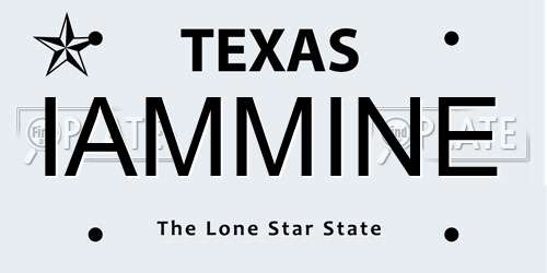 IAMMINE Texas License Plate