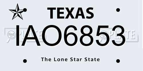 IAO6853 Texas License Plate