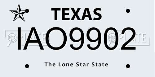 IAO9902 Texas License Plate