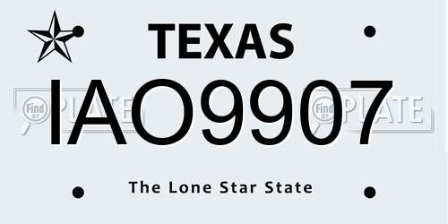 IAO9907 Texas License Plate