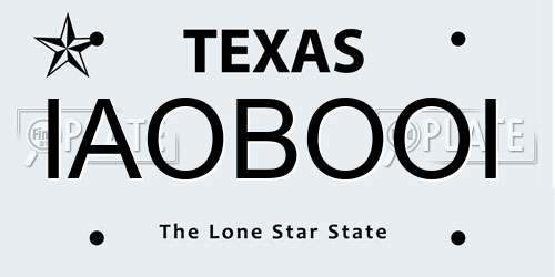 IAOBOOI Texas License Plate