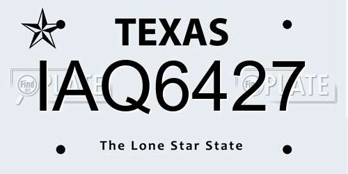 IAQ6427 Texas License Plate