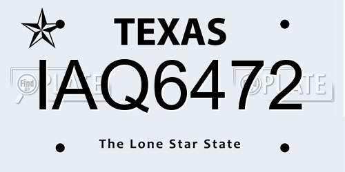 IAQ6472 Texas License Plate