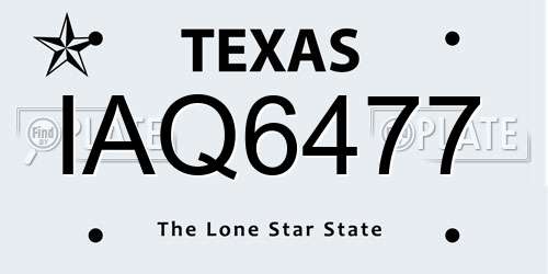 IAQ6477 Texas License Plate